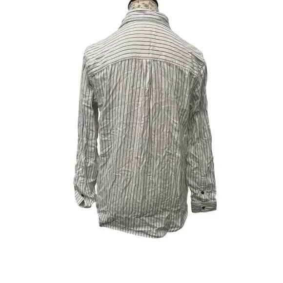 ⚓ Marine Layer Striped Button Down Shirt L Soft Coastal Minimalist Top - Picture 3 of 4